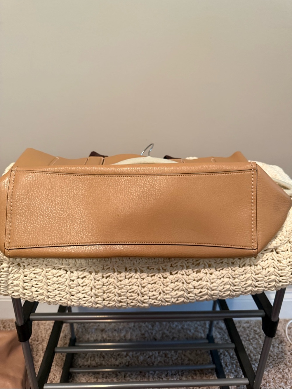 Coach Leather Tote in Tan with Brown Straps - Picture 10 of 16